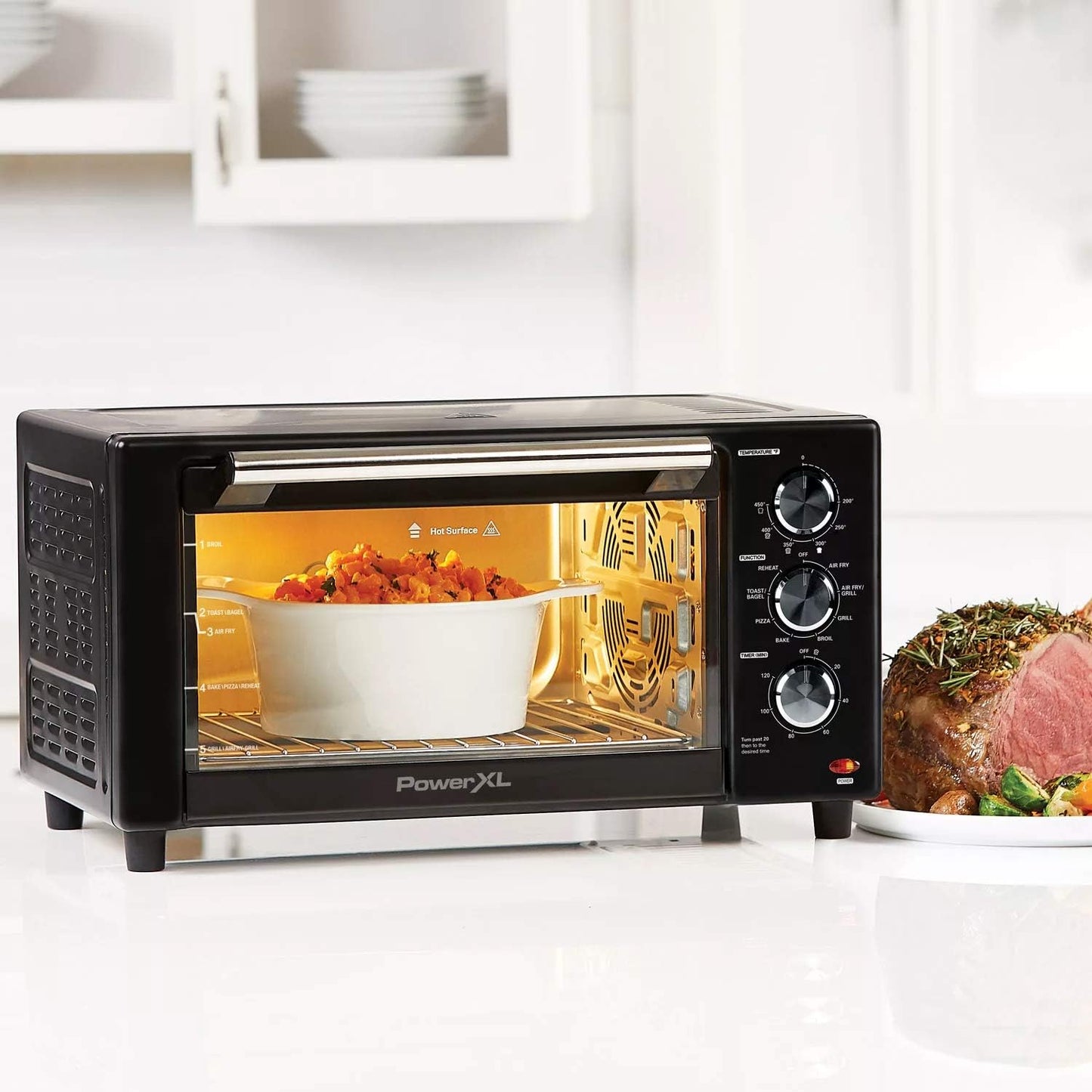 Gril électrique d'intérieur 8 en 1 avec fonction de rôtissage et friteuse à air intégrée