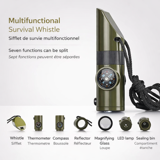 Sifflet de survie multifonction