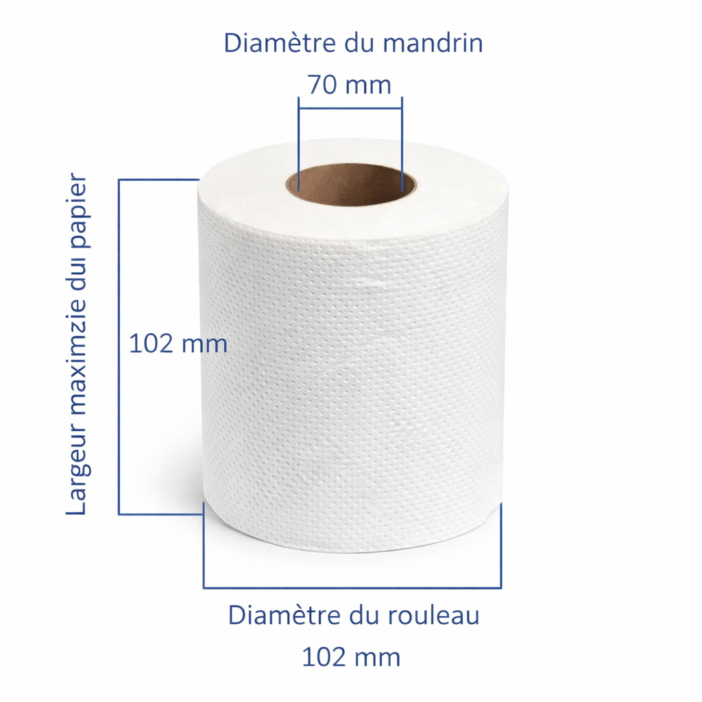 Papier de toilette hygiénique 48 rouleaux, 2 épaisseurs 420 feuilles