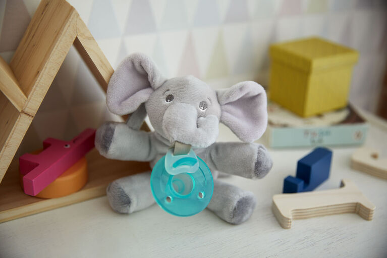 Suce pour bébé Philips Avent - Peluche éléphant  0 à 3 mois