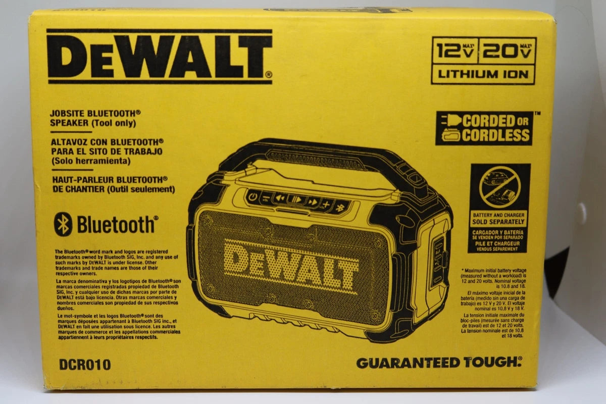 DEWALT Haut-parleur de chantier Bluetooth 12V/20V